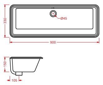 Встраиваемая раковина Artceram Gea GEL002 90х33 ФОТО