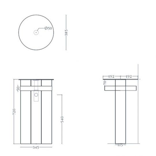 Раковина накладная Artceram Brera 43х43 см BRL001 ФОТО