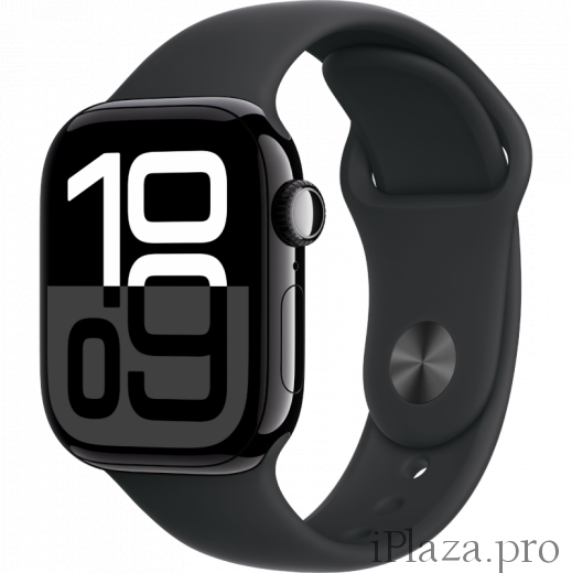 Apple Watch Series 10 42mm- 46mm Aluminum Jet Black Case Black Sport Band