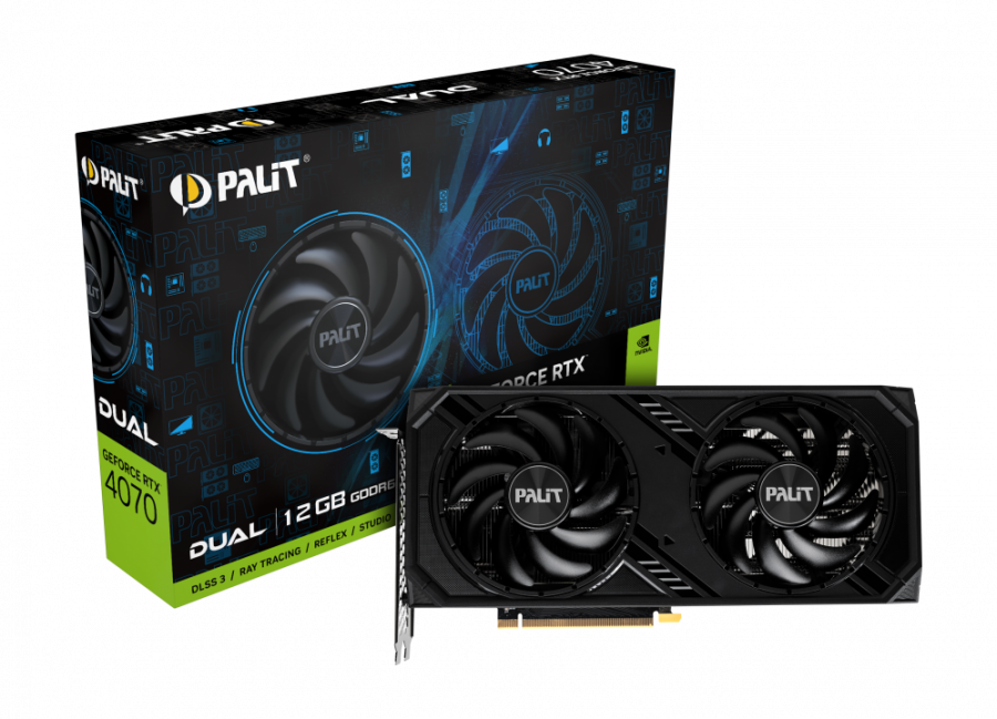 Видеокарта GeForce RTX 4070 12Gb Palit Dual NE64070019K9-1048D