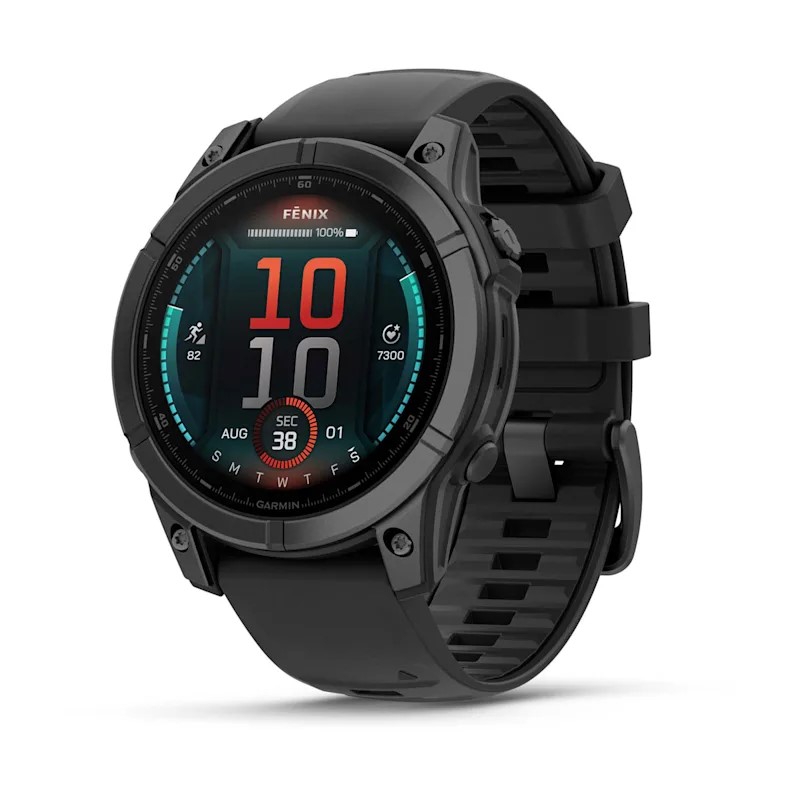 Умные часы Garmin Fenix E, 47 мм, AMOLED, Slate gray steel with black silicone band