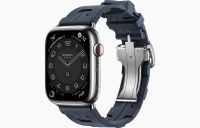 Часы Apple Watch Hermès Series 10 GPS + Cellular 46mm Silver Titanium Case with Navy Kilim Single Tour Deployment Buckle