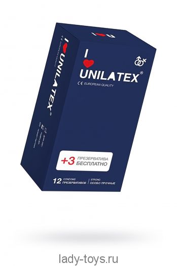 Презервативы Unilatex, extra strong, гладкие, 19 см, 5,4 см, 15 шт.