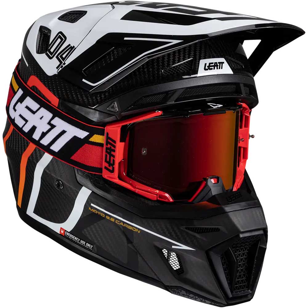 Leatt Kit Moto 9.5 V25 Carbon/White (2025) шлем + очки Leatt Velocity 6.5 Iriz