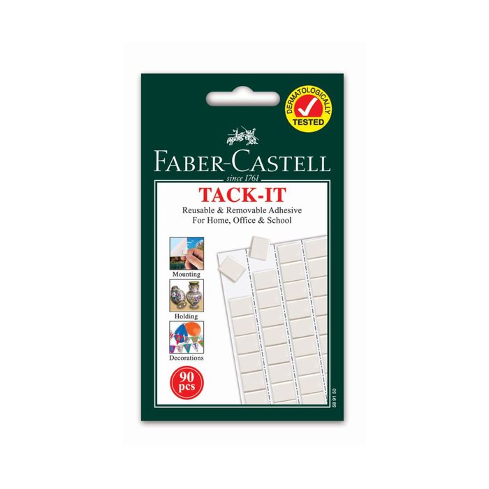 Клеящие подушечки Faber-Castell TACK-IT белые, 90 штук /упаковка, 50 г, блистер